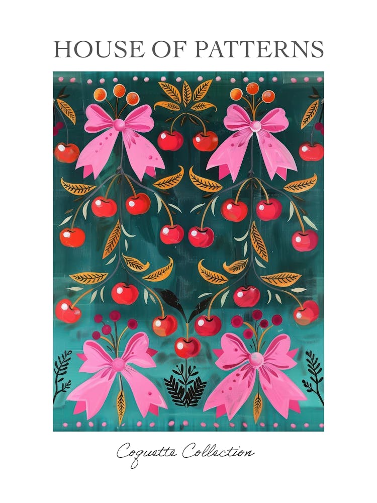 Cherry Pink Coquette 2 Pattern Poster