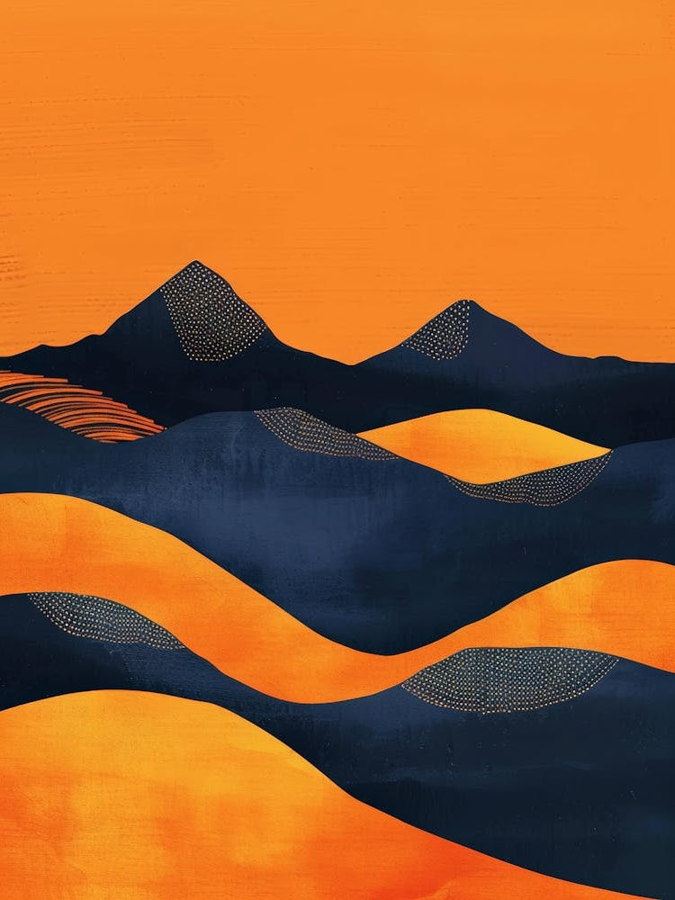 Orange Mountains Canvas Print