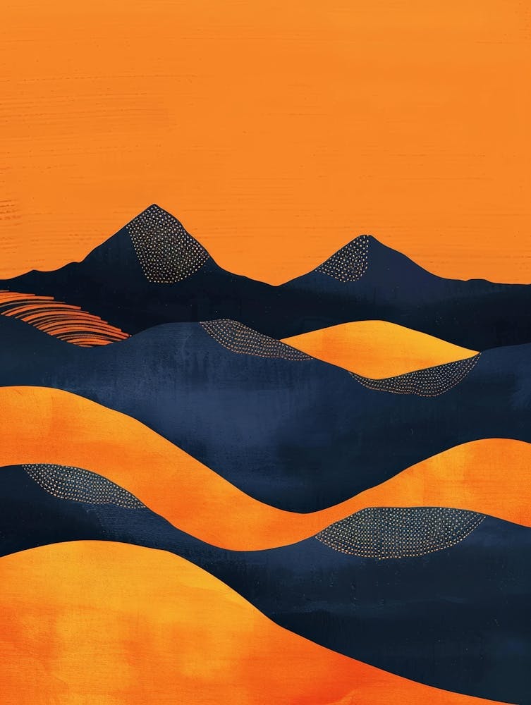 Orange Mountains Canvas Print