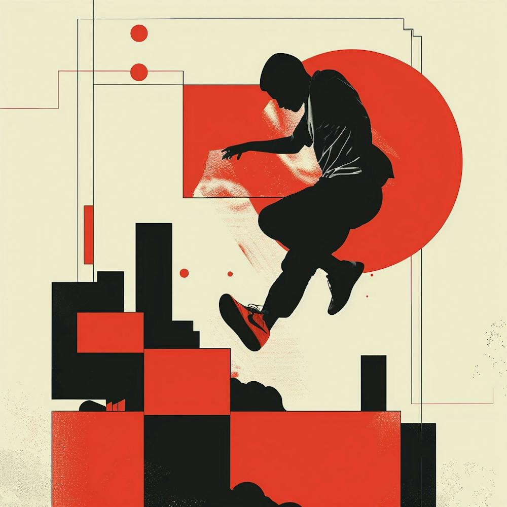 Man Jumps Over A Building