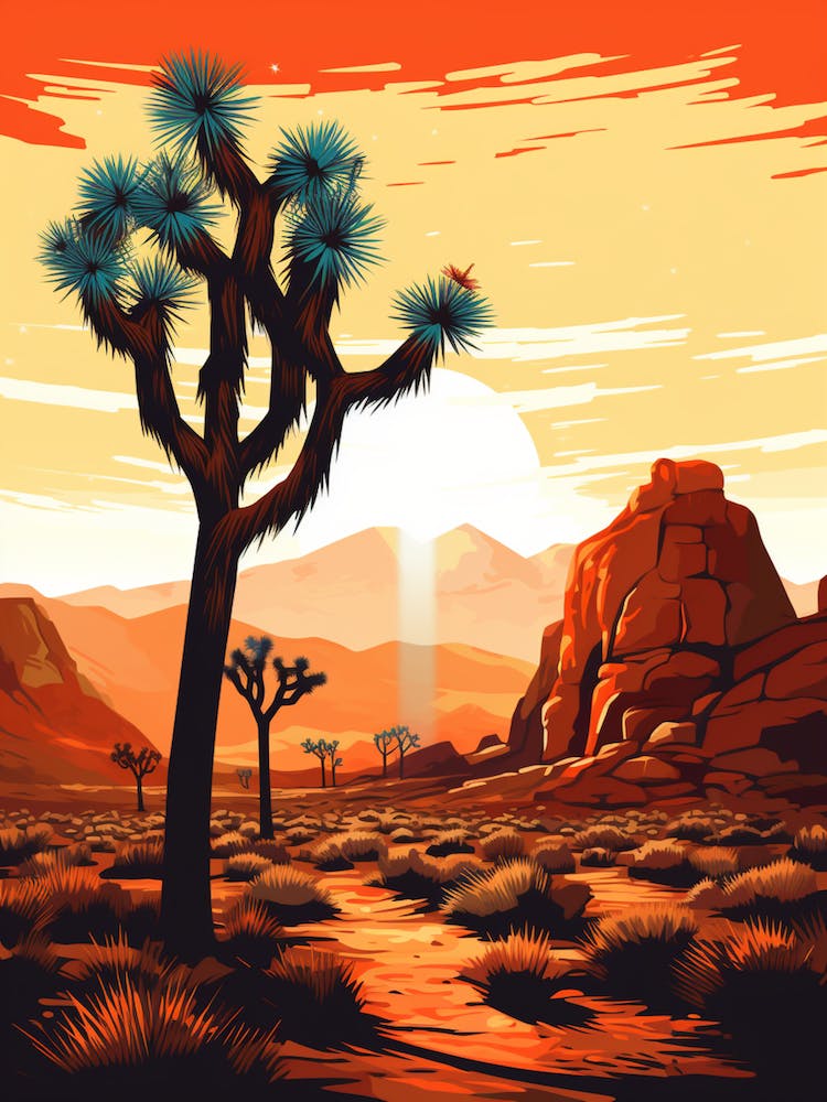 Joshua Tree At Sunrise In Nat Viga Style (1)