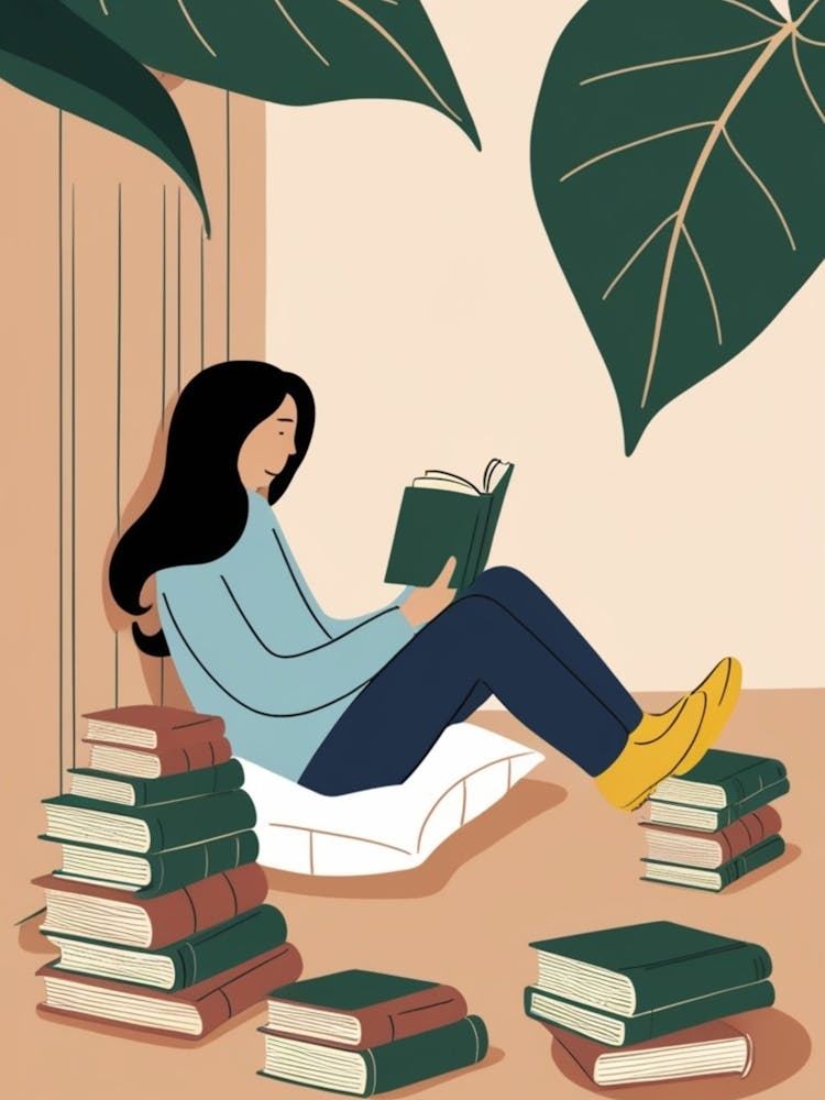 Girl Reading Books