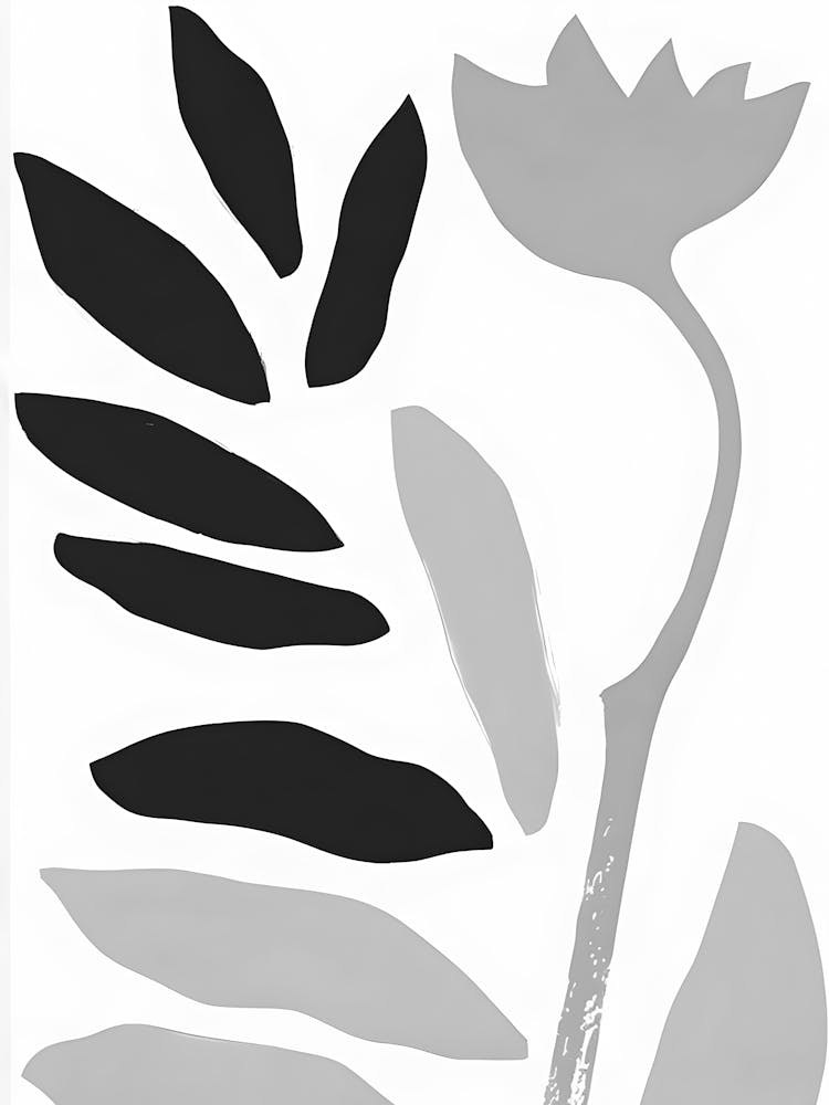 Black And White Leaves 7