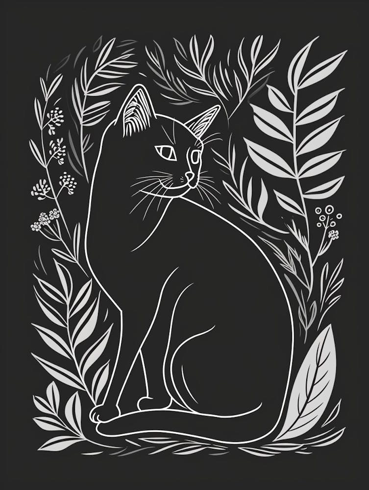 Birman Katze Minimalistische Illustration 1