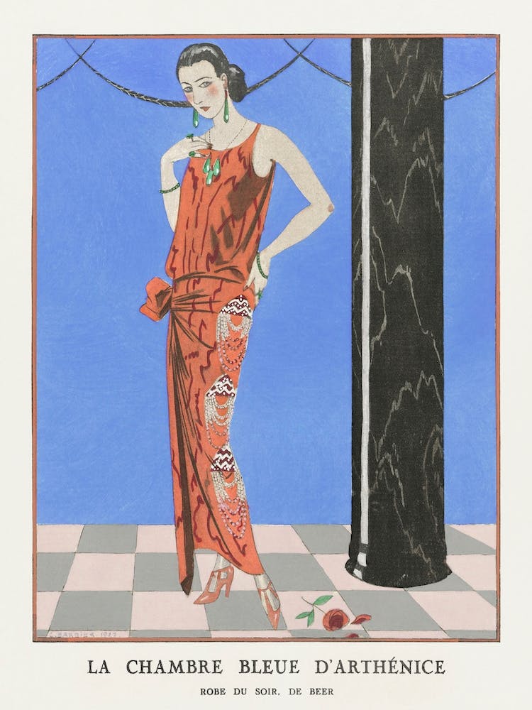 La Chambre Bleue D Arthénice Robe Du Soir, De Beer From Gazette Du Bon Ton Art George Barbier