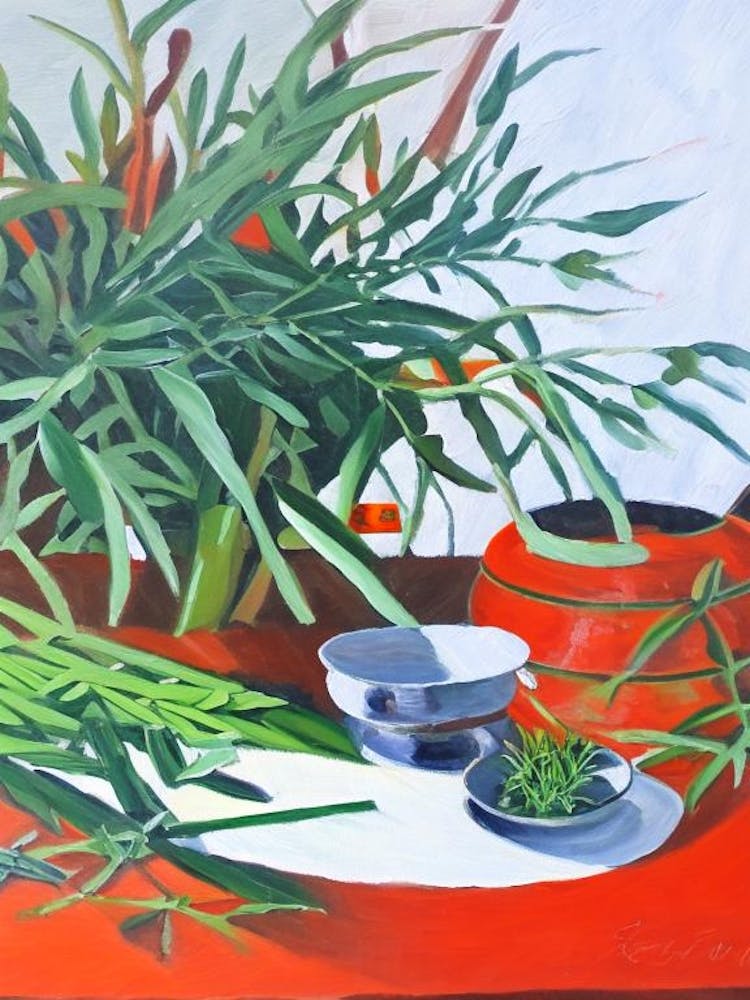 Tarragon Spices And Herbs Oil Painting