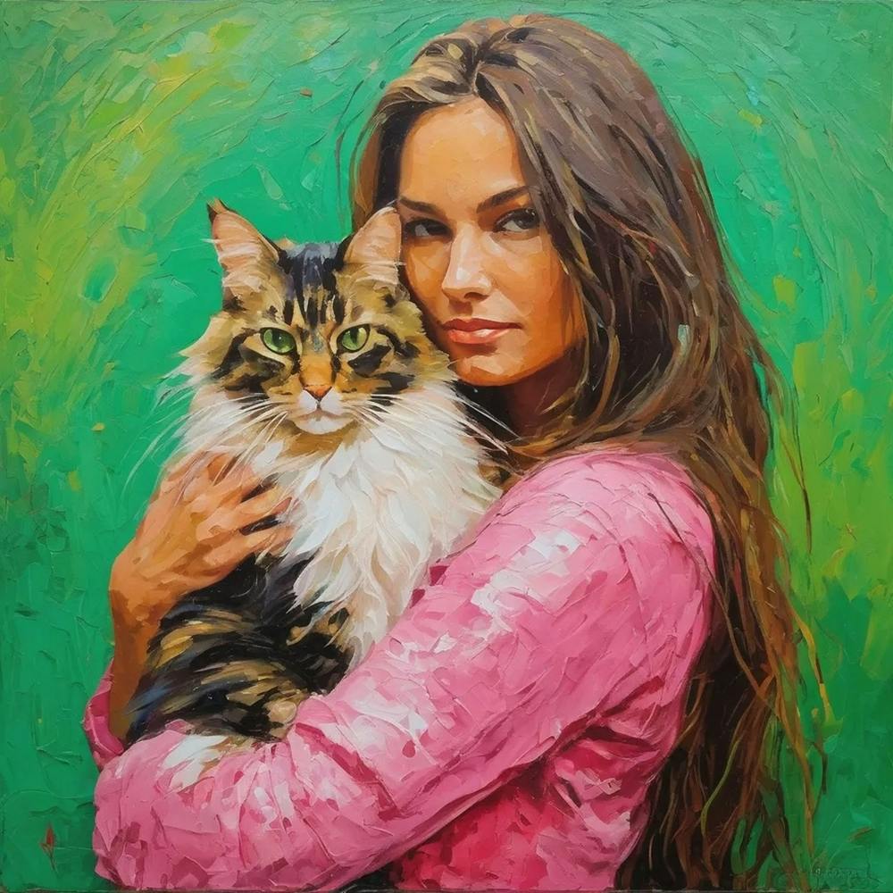 Girl With A Cat 3