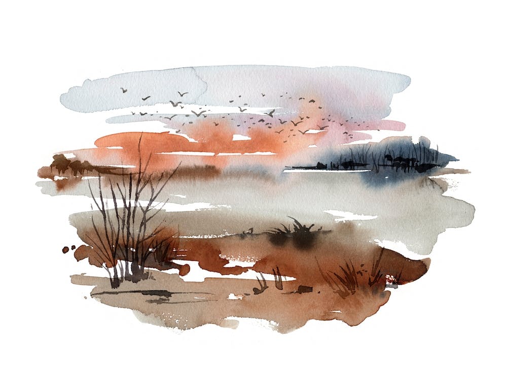 Abstract Watercolor Landscape