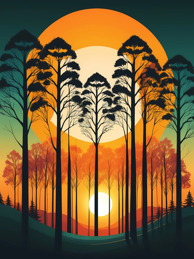 Sunset With Trees 4
