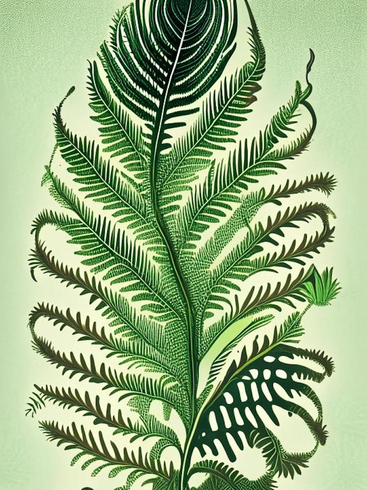 Tassel Fern 2 Vintage Botanical Poster