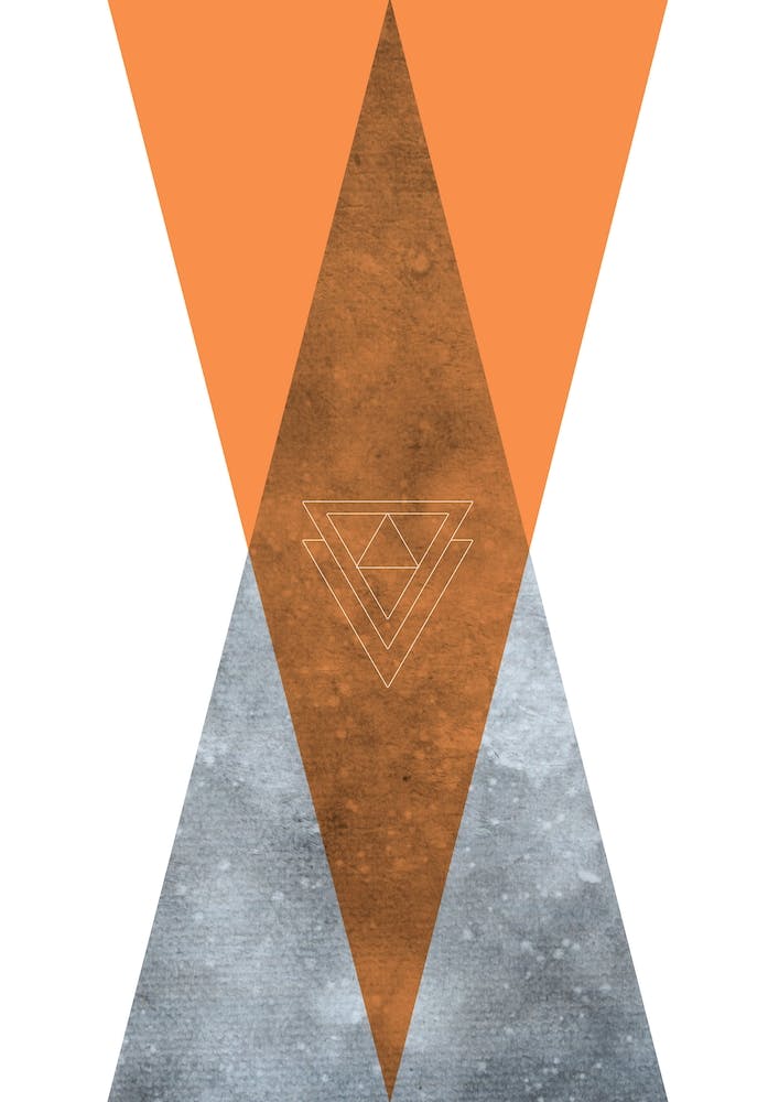 Scandi Art Orange Mountain