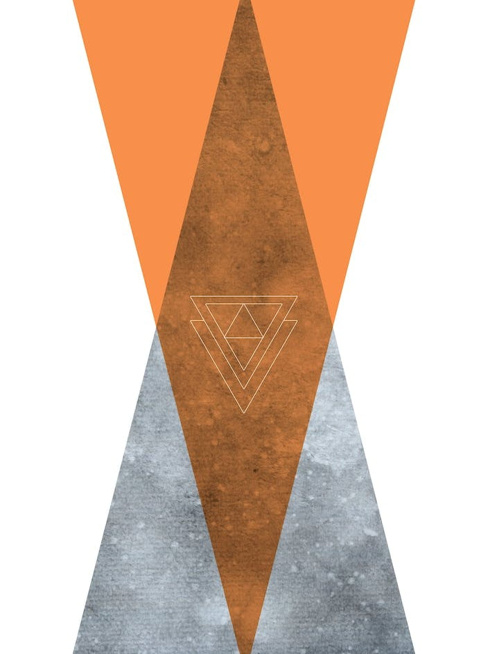 Scandi Art Orange Mountain