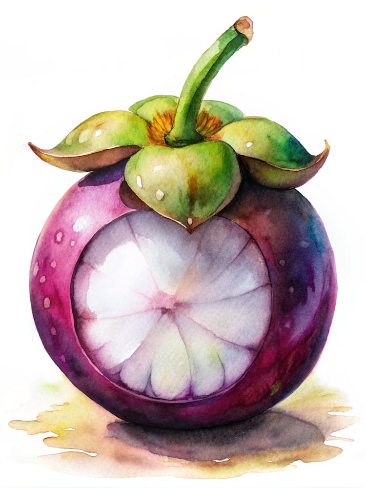 10 Mangosteen With Its Purple Rind And White Inte