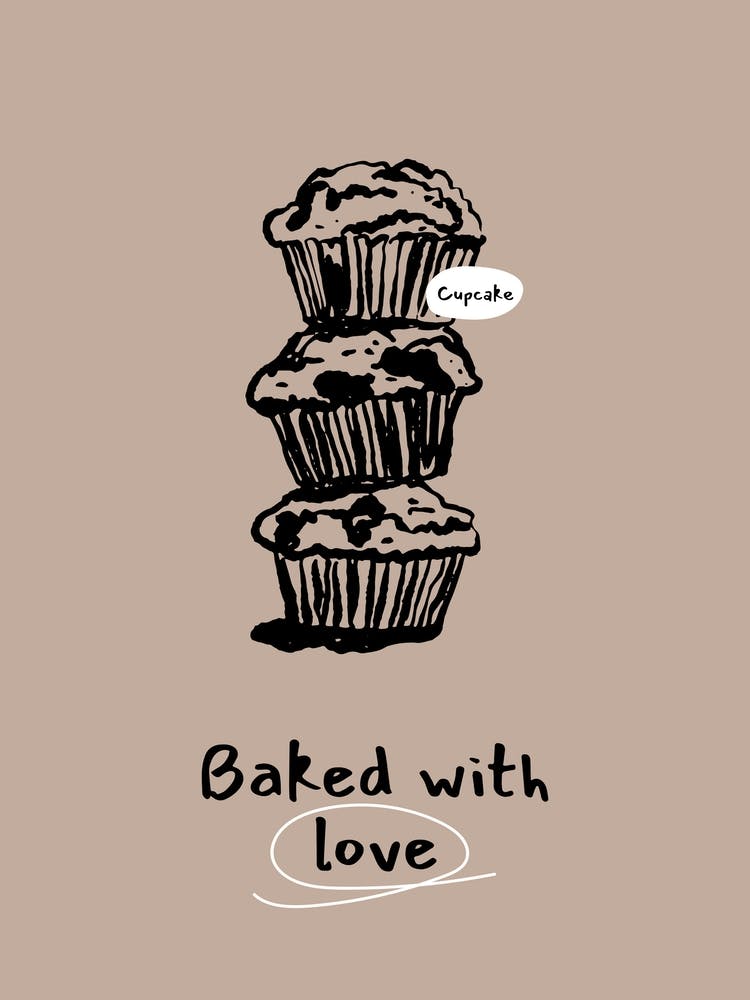 Cupcake Wall Art – Dessert Poster for Kitchen and Bakery Decor