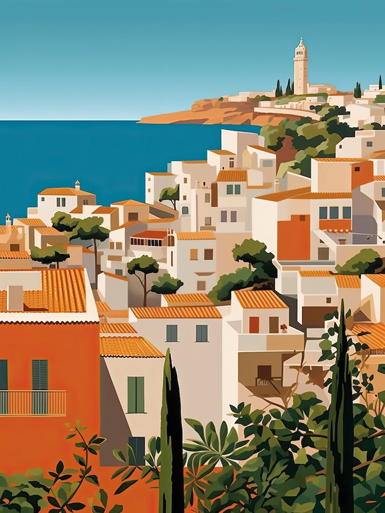 Ibiza, Spain, Graphic Illustration 2