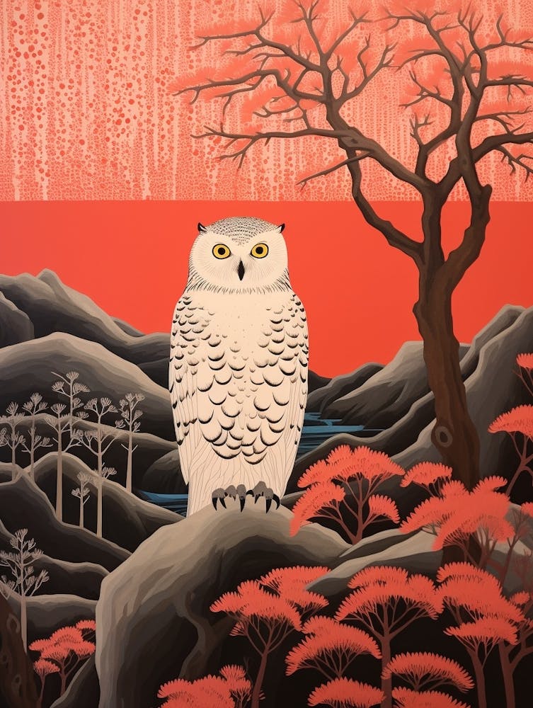 Bird Illustration Snowy Owl 3