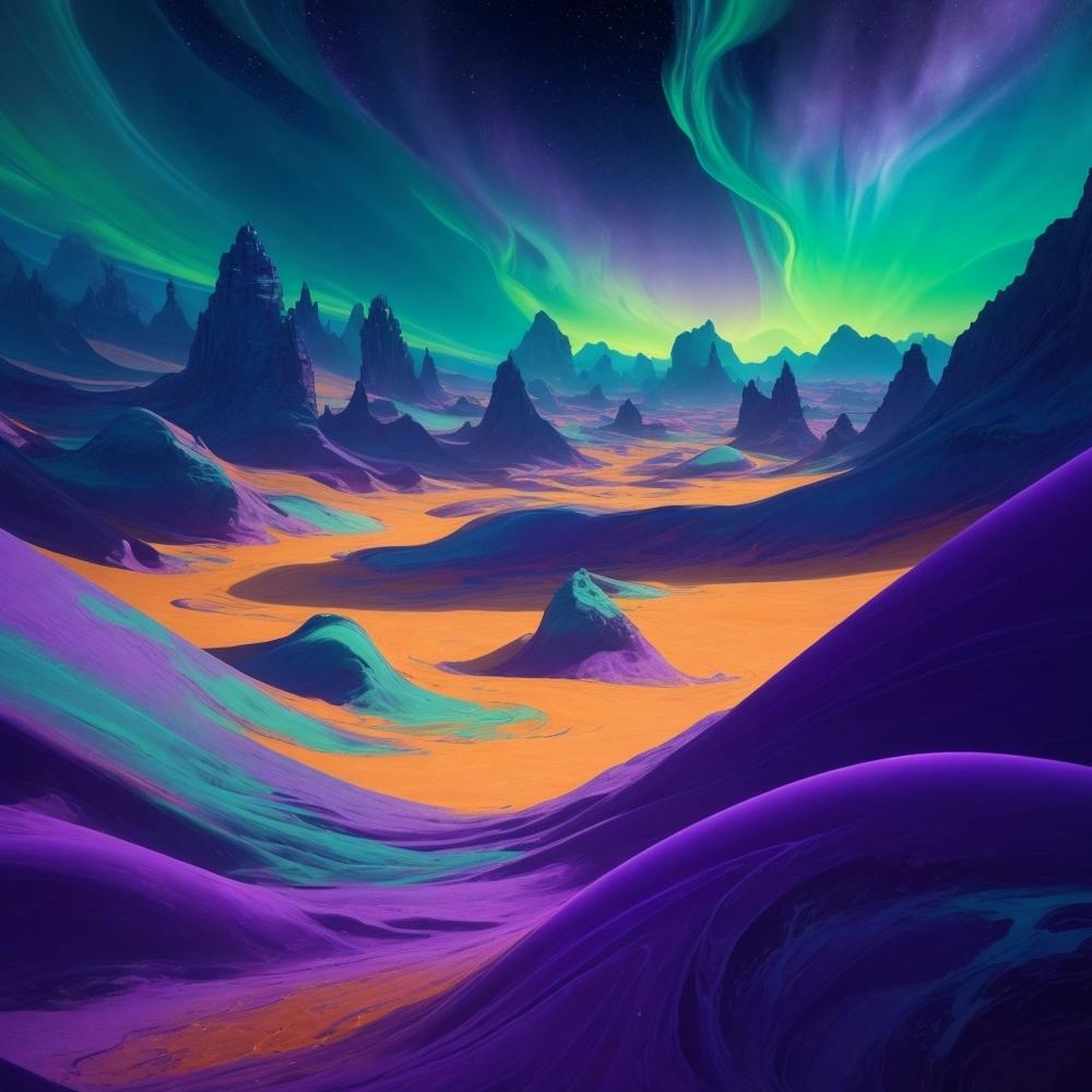 Aurora Borealis Oil Painting
