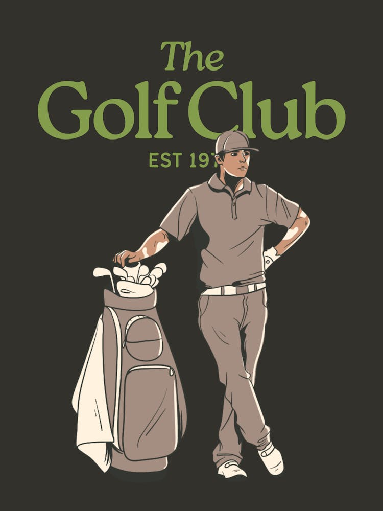 Der Golfclub Druck | Vintage Retro Deko | Golf-Liebhaber Drucke | Sportliche Wandkunst | Beige + Grüne Erdtöne Deko | Sportclub Drucke 7