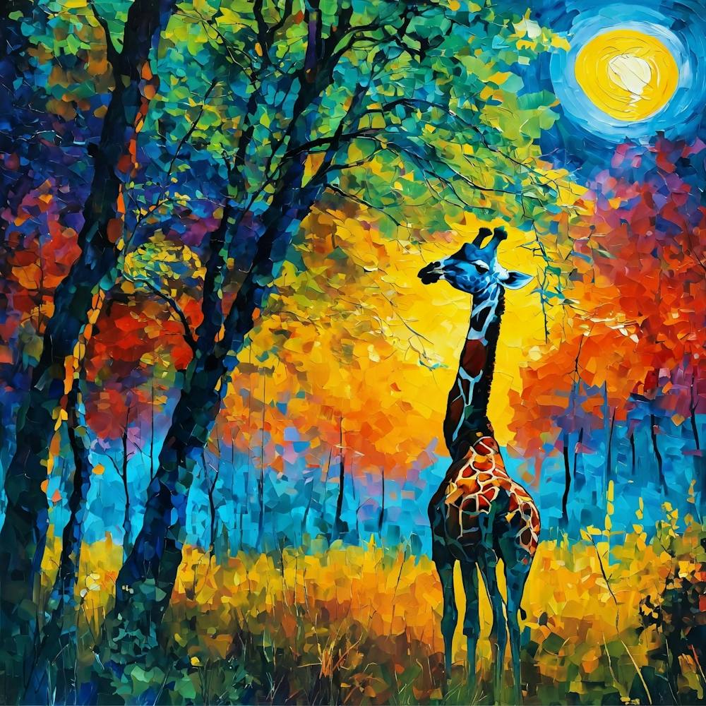 Giraffe In The Forest