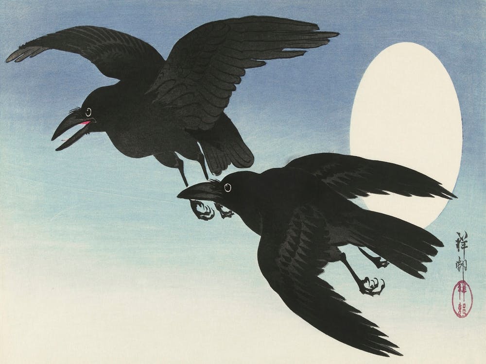 Crows At Full Moon (1925 1936), Ohara Koson