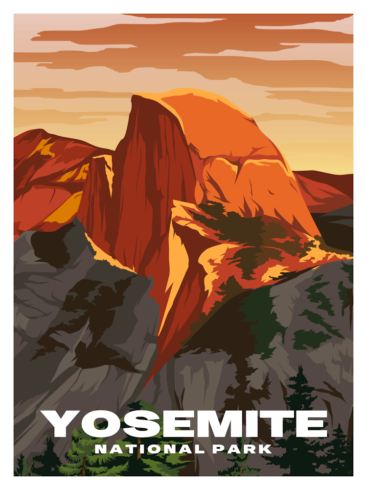 Yosemite National Park Vintage Travel Poster
