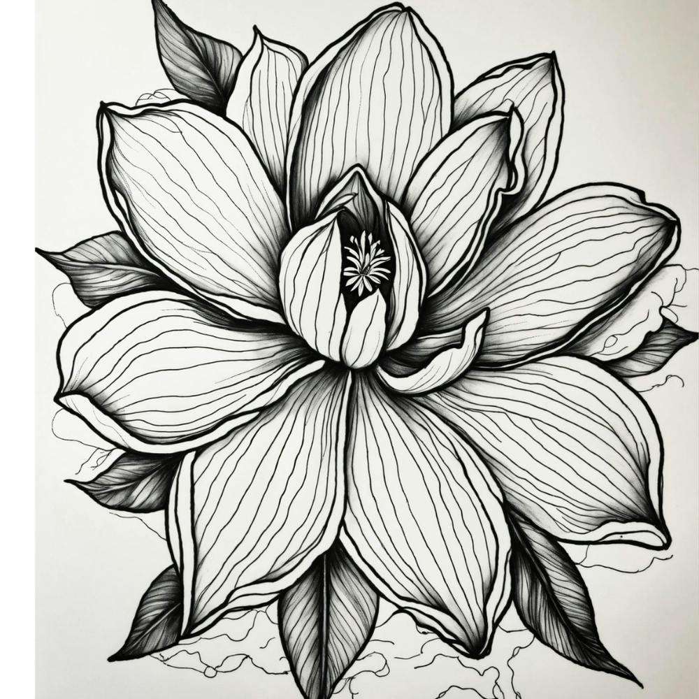 Flower In Black And White