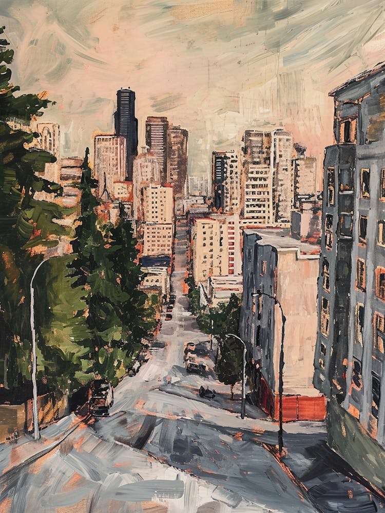 Watercolour Kitsch Cityscape 1