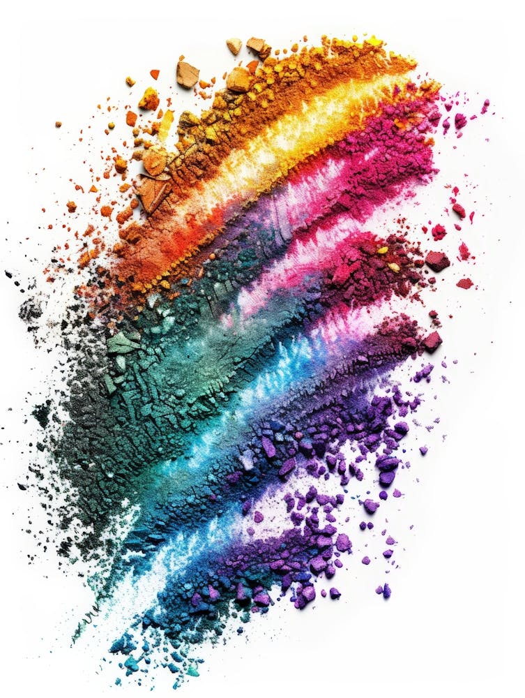 Colorful Powder On White Background