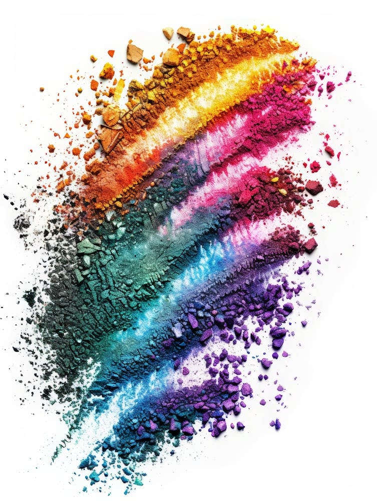 Colorful Powder On White Background