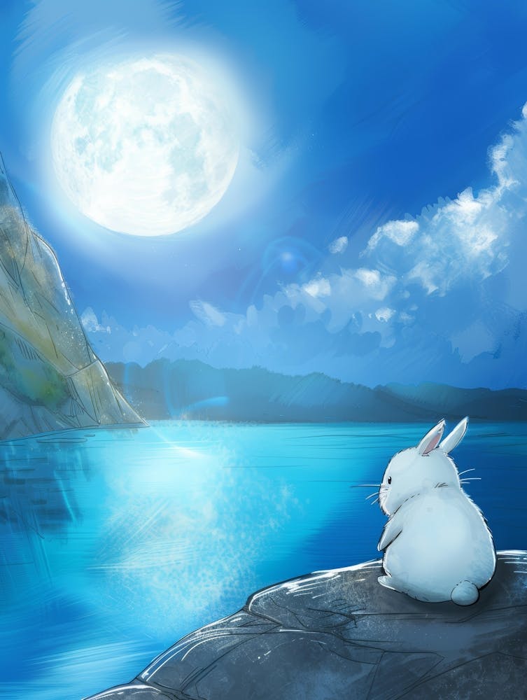 White Rabbit In The Moonlight