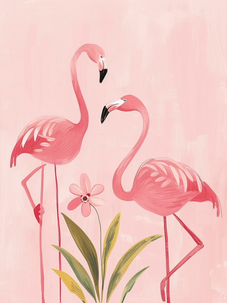 Chilean Flamingo Orchids Minimalist Illustration 2