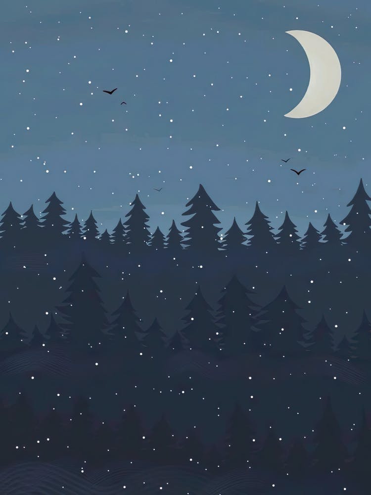 Night Sky With Trees