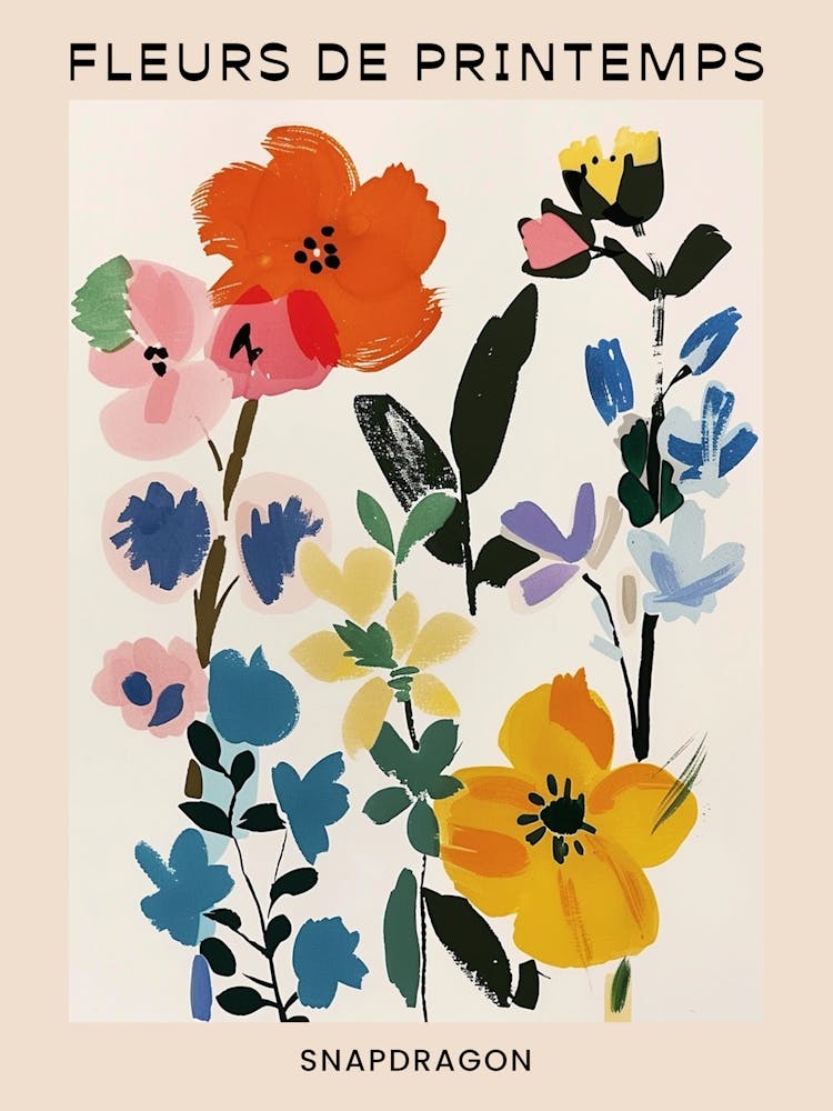 Spring Floral French Poster  Snapdragon 2