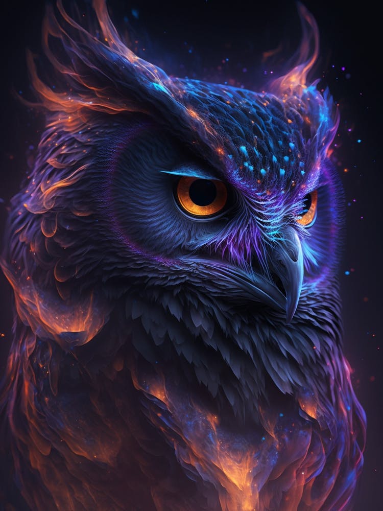 Magical Owl in Space