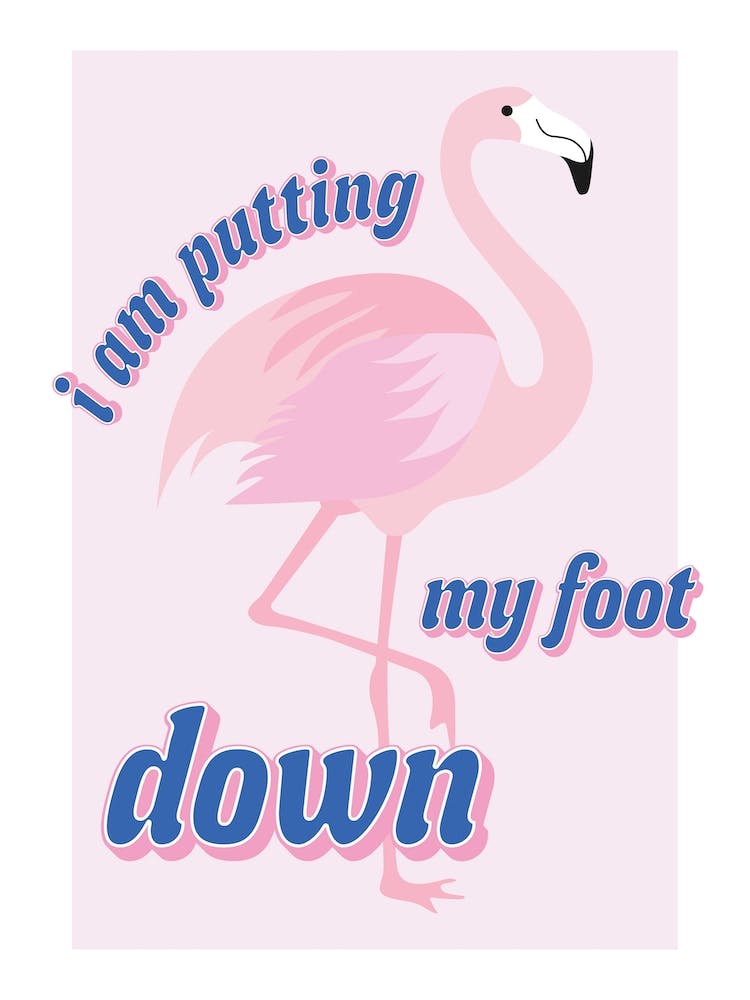 Ich setze meinen Fuß auf Flamingo
