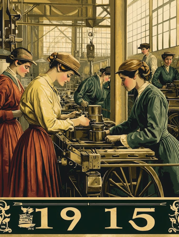 Aihrgdesign A Vintage Poster Showing Women Working In Factori 1190277c E88e 4d2a 80ce 7416de5c8e8f 0
