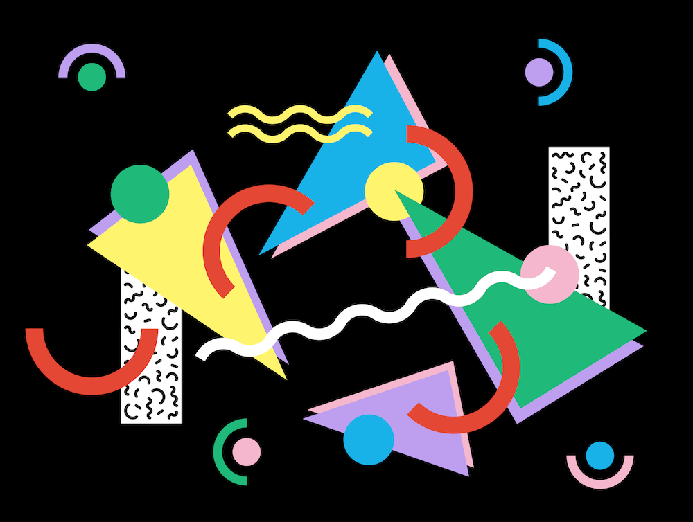 Memphis Pattern Retro Synthwave 90s Vintage Shapes Artwork