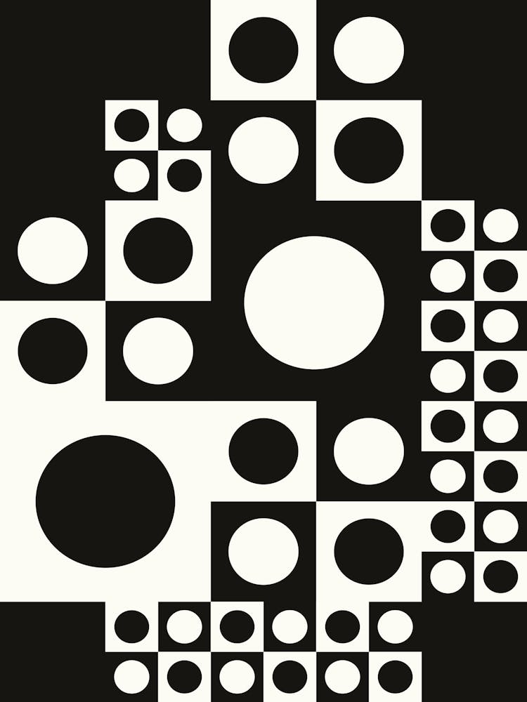 Black White Abstract Print