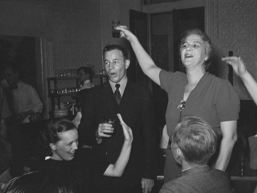 Singing At The Bar During The National Rice Festival, Crowley, Louisiana By Russell Lee