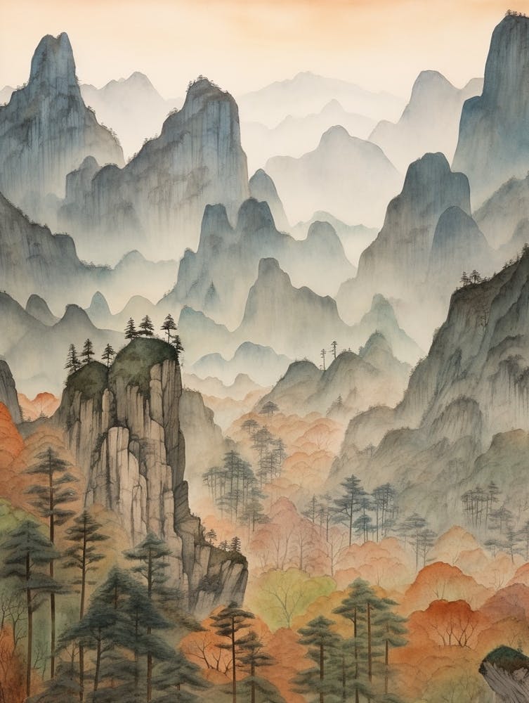 Autumn National Park Painting Zhangjiajie National Forest Park China 1