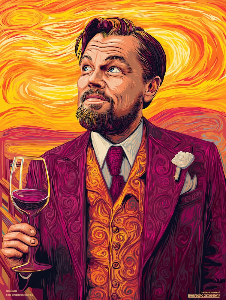 Trending Laughing Leonardo DiCaprio Meme Drink Wine from Django Unchained  Movie Art Print by Lootprint – Fy!