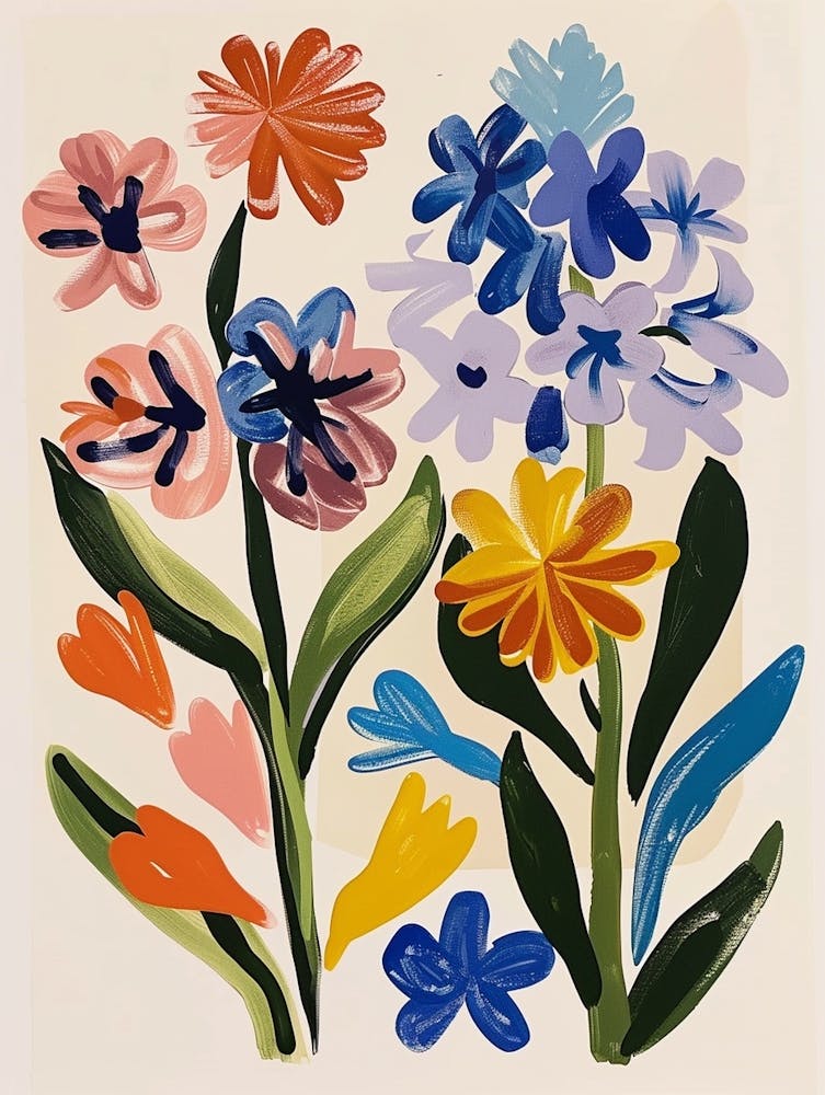 Gemalte Blumen Hyazinthe 3