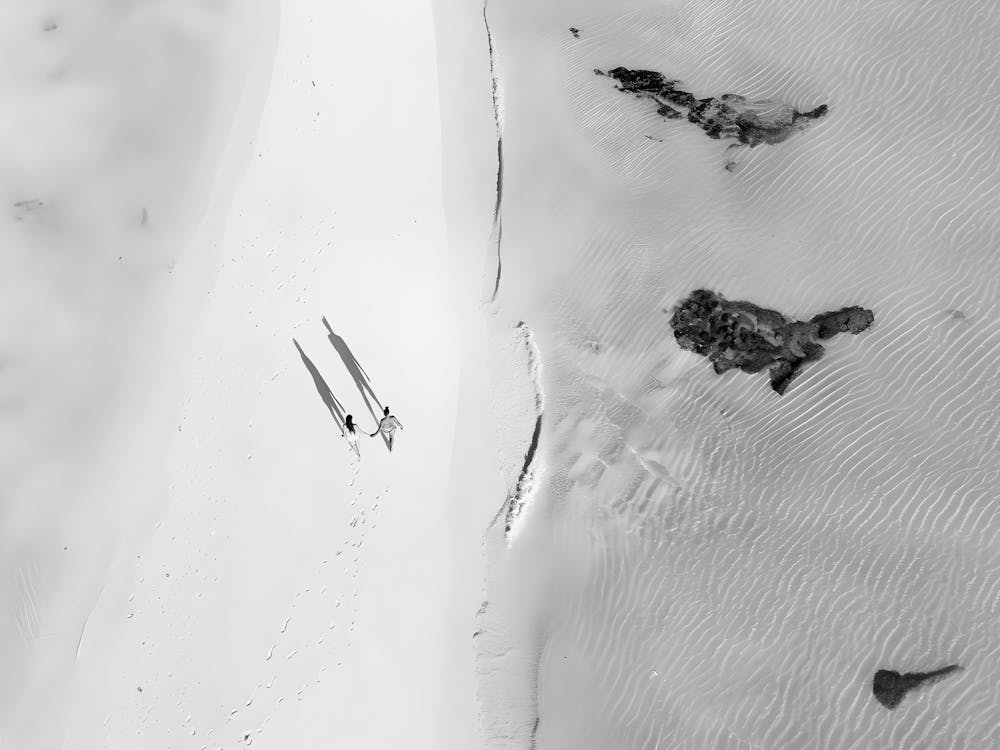 Aerial View Of Icebergs