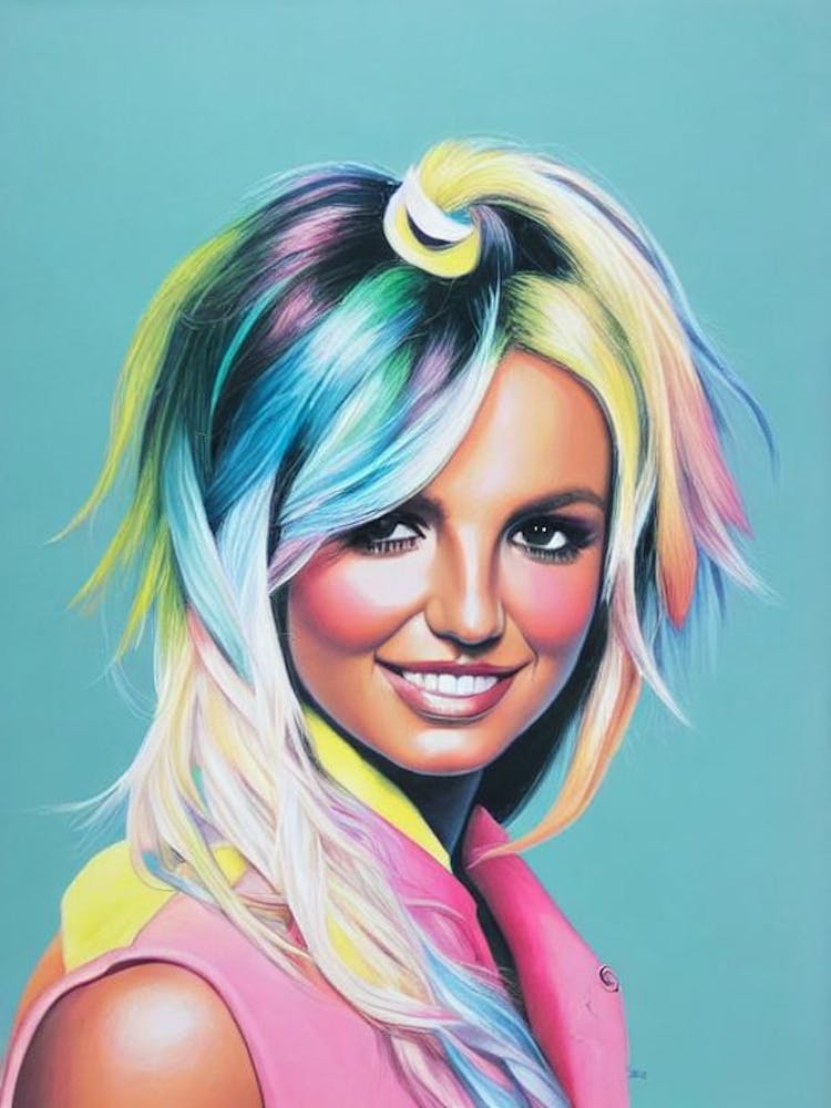 Britney Spears Colourful Illustration