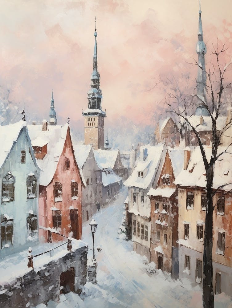 Dreamy Winter Painting Tallinn Estonia 2