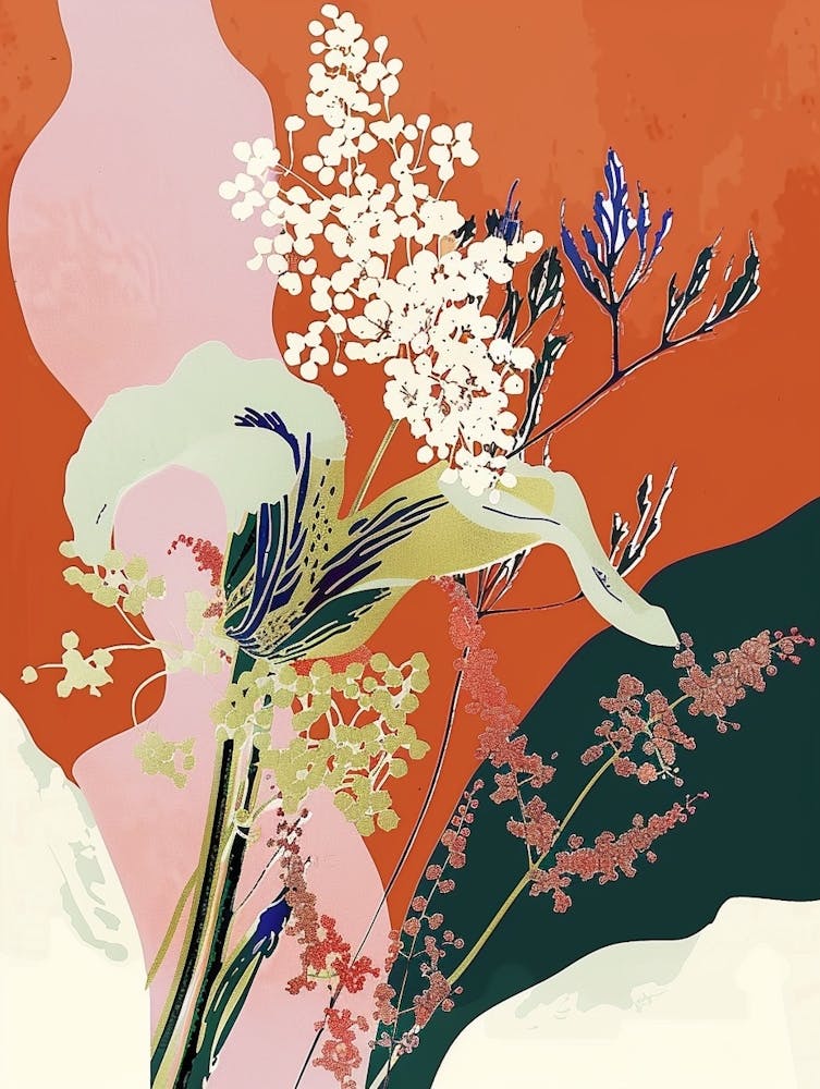 Colourful Flower Illustration Gypsophila 2