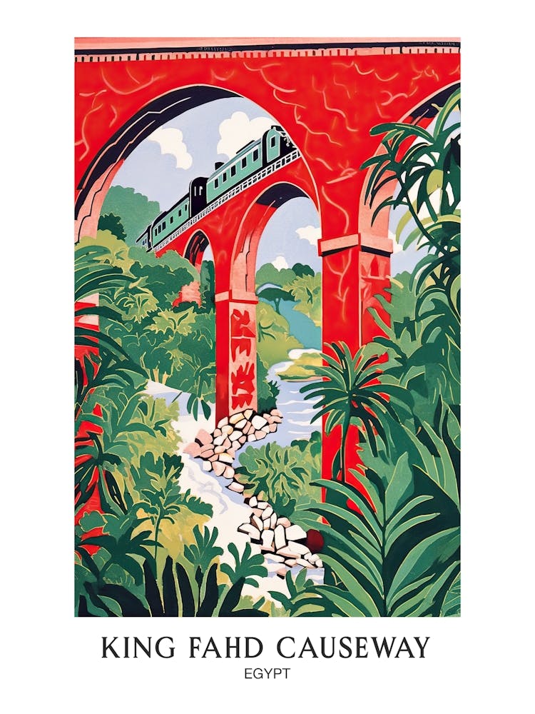 El Ferdan Railway Bridge Egypt Colourful 1 Travel Poster