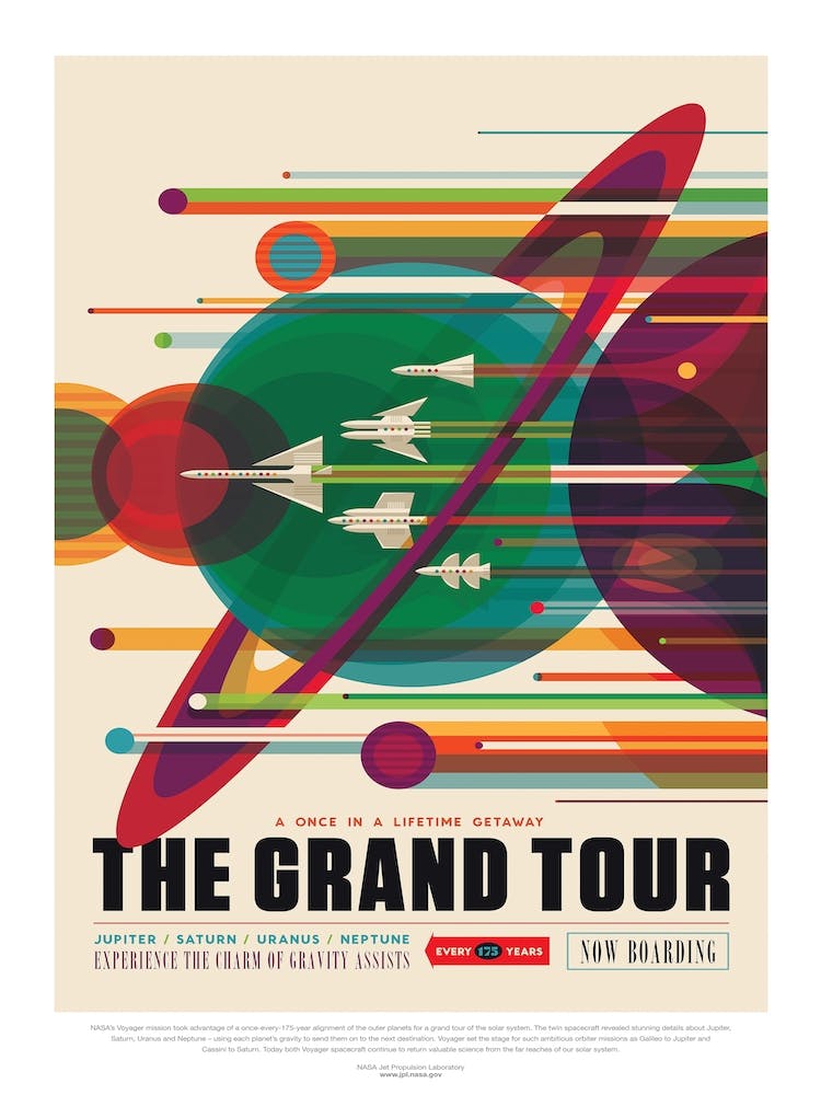 Grand Tour Nasa Weltraumreise-Poster