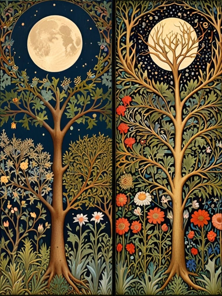 William Morris Moonlight Trees 4