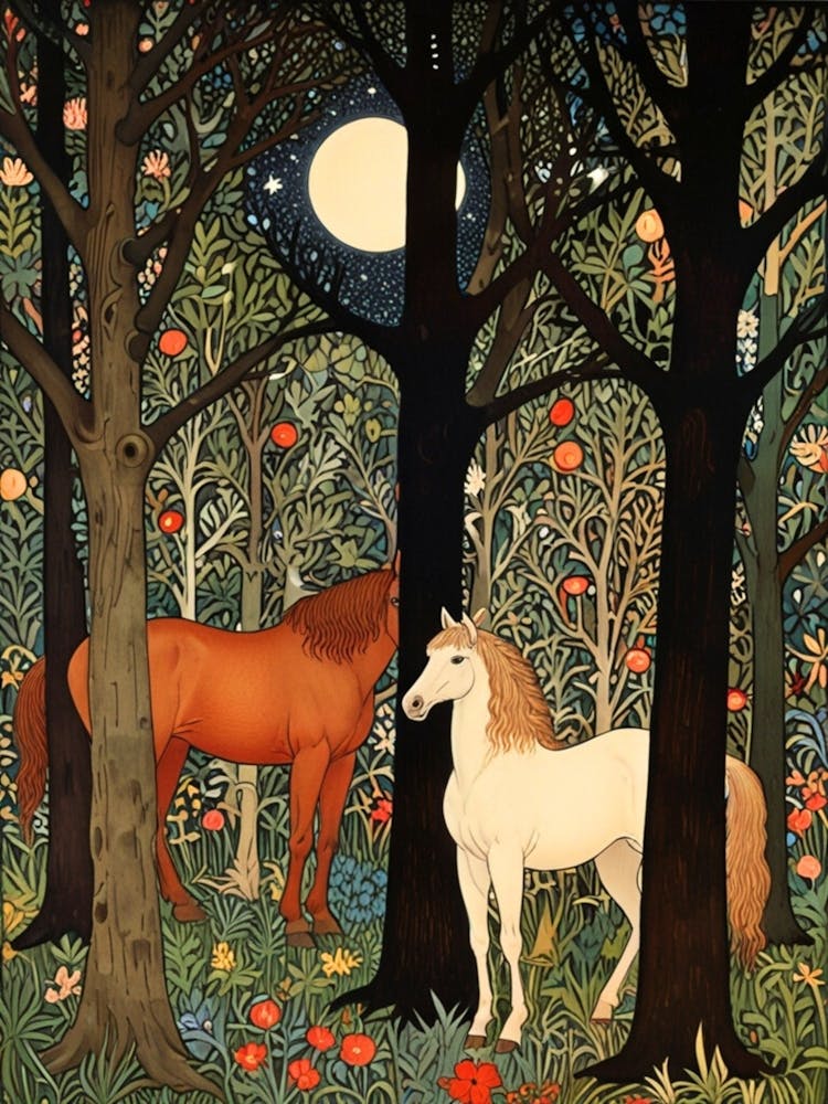 William Morris Horses In The Woods